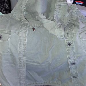 missy green Vest w/ pockets and Hood